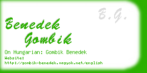 benedek gombik business card